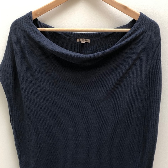 Silk and Cotton Jigsaw dress. Blue-grey colour. Fitted bottom loose top.… - Picture 2 of 9